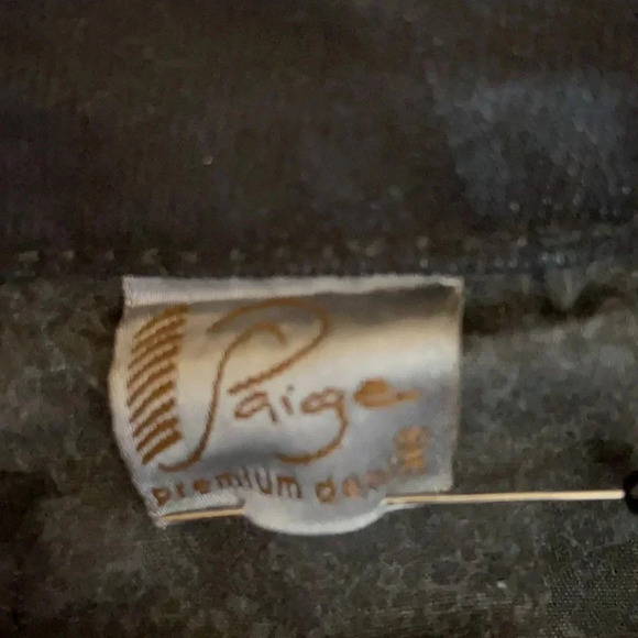 Paige Verdugo Jegging Low Rise Black with Silver Overwash - Size 24 - Picture 7 of 8